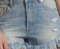 One Teaspoon - Outlaws Low Waist Mid Length Denim Shorts - Blue Malt