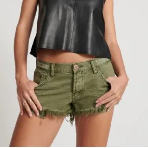 One Teaspoon St Khaki Dukes Low Waist Denim Shorts