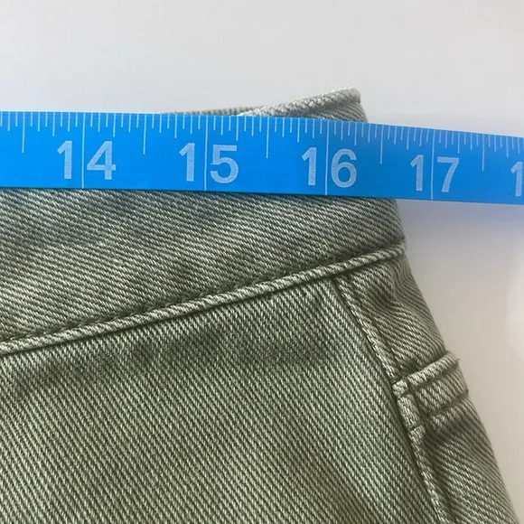 One Teaspoon X Free People Super Military Khaki Bandits Denim Shorts Green 27