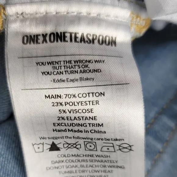One X One Teaspoon Harlets High Rise Exposed Button Fly Jean Shorts 27