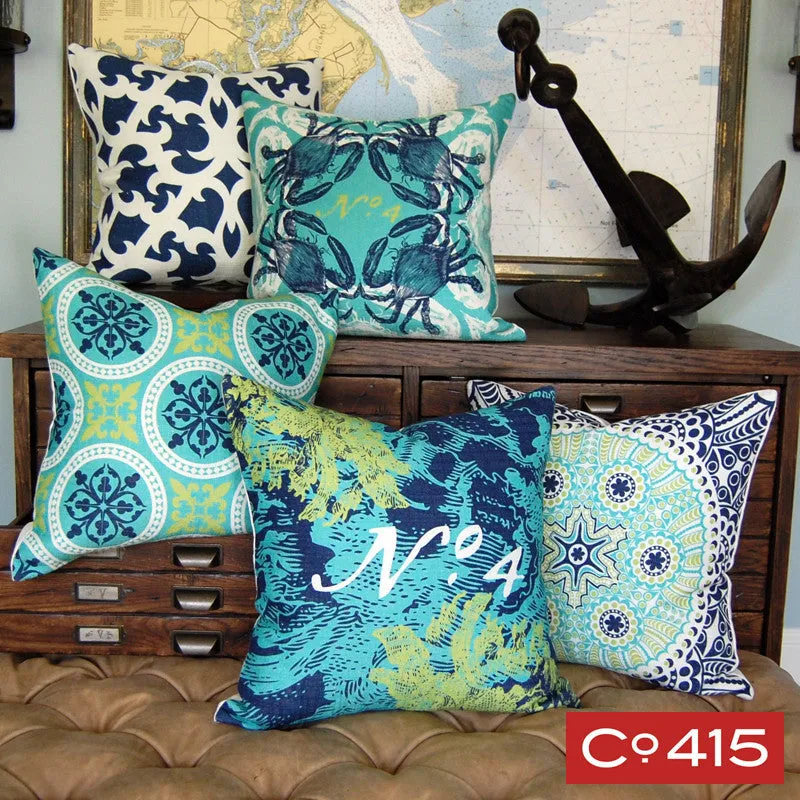 Open Trellis Pillow - Navy
