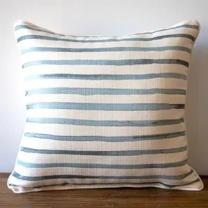 Oversized Blue Stripe Square Pillow