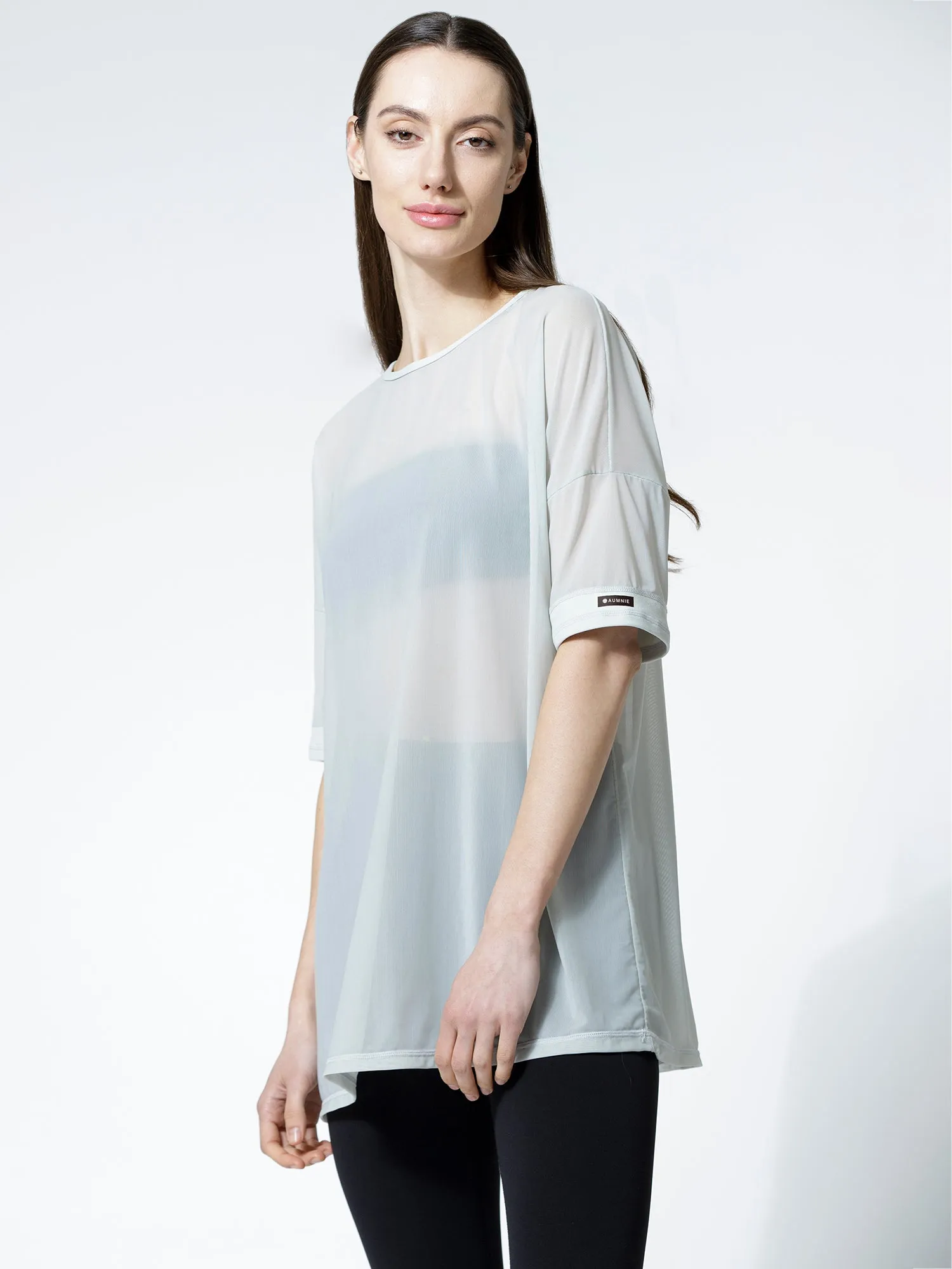 OVERSIZED MESH TEE, SEASALT