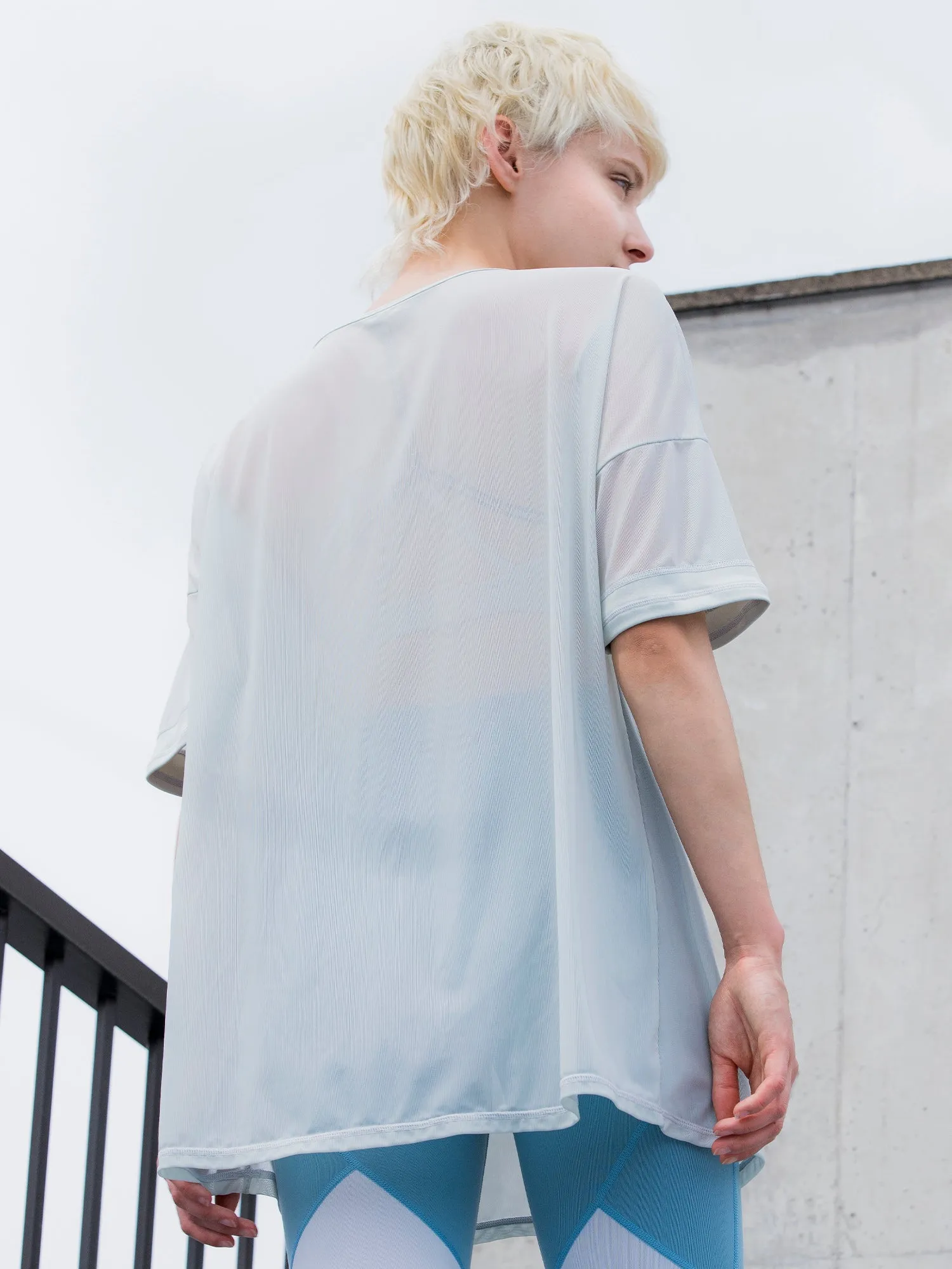 OVERSIZED MESH TEE, SEASALT