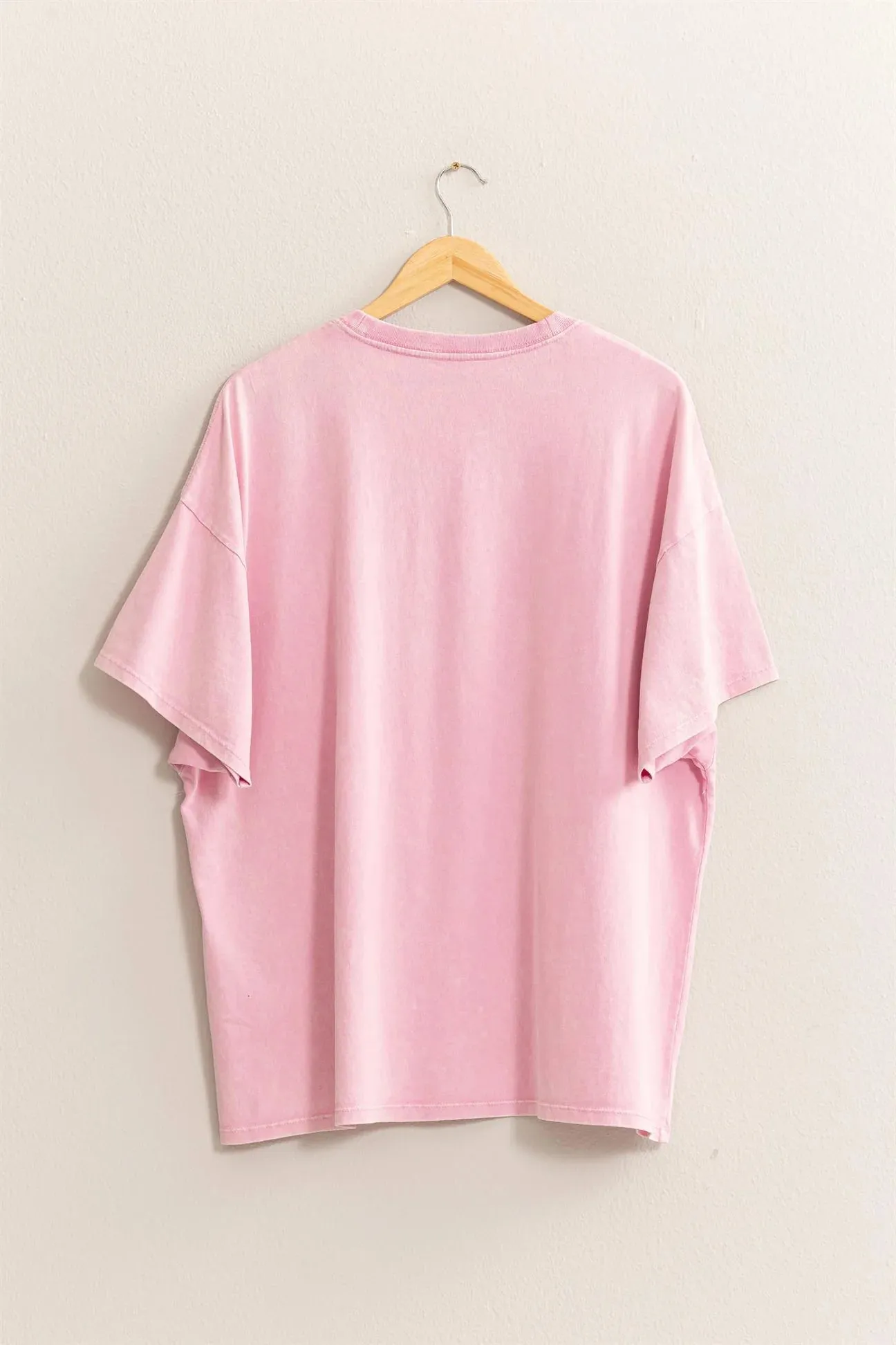 Oversized Mineral Washed Tee - Light Pink
