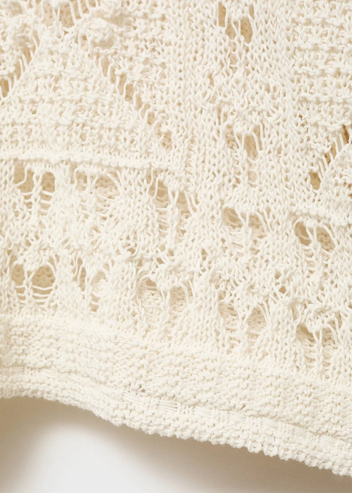 Oversized openwork knitted sweater - Light Beige