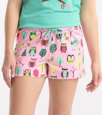 owls women's sleep shorts