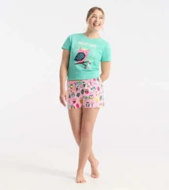 owls women's sleep shorts