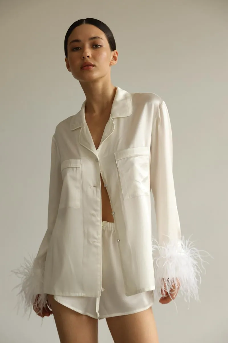 Pajama set - White feather