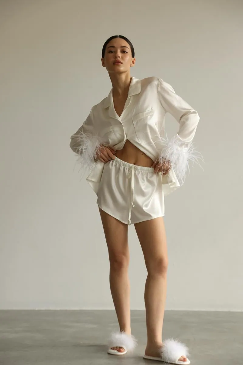 Pajama set - White feather