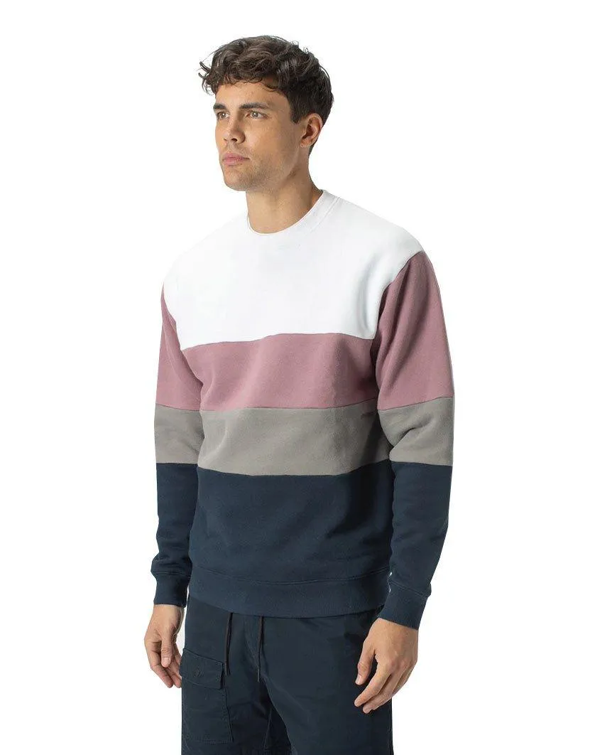Panel Crew Sweat White Dk Musk