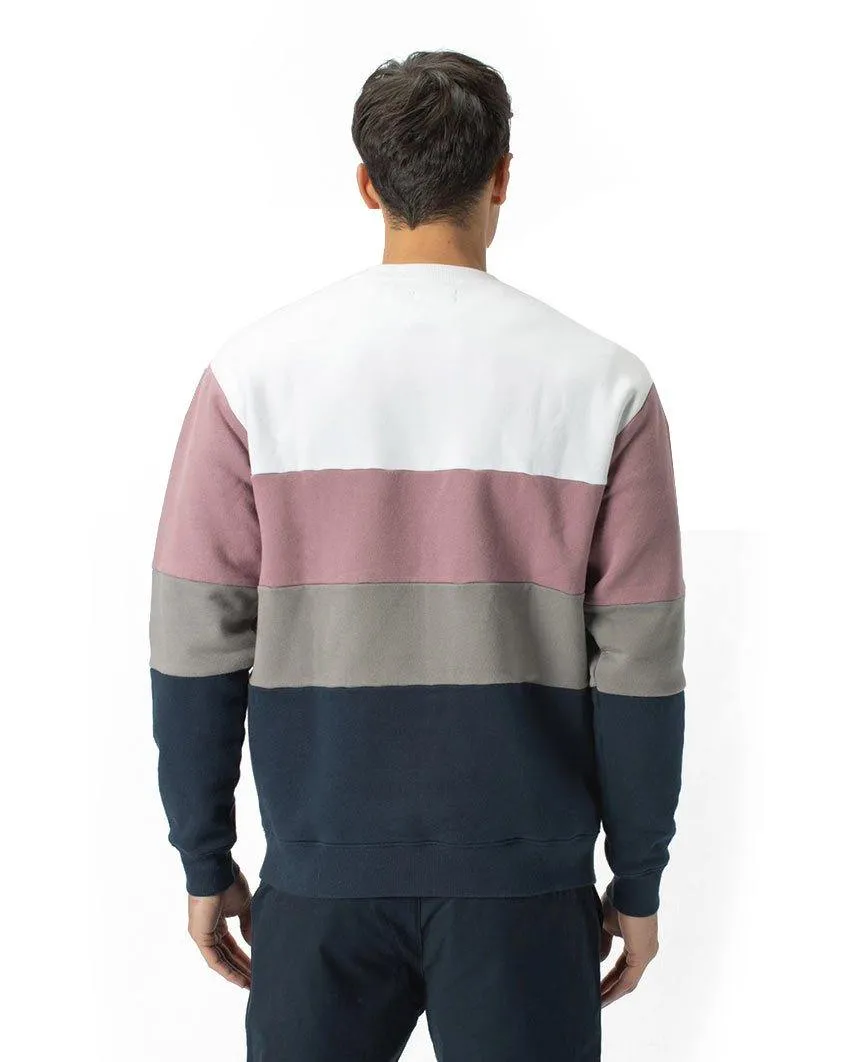 Panel Crew Sweat White Dk Musk