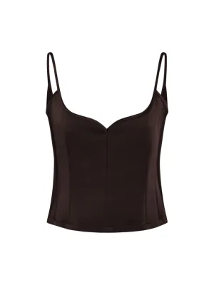 Paris Georgia Heart Singlet in Brown