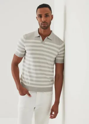 PATRICK ASSARAF Stripe Johnny Collar Sweater