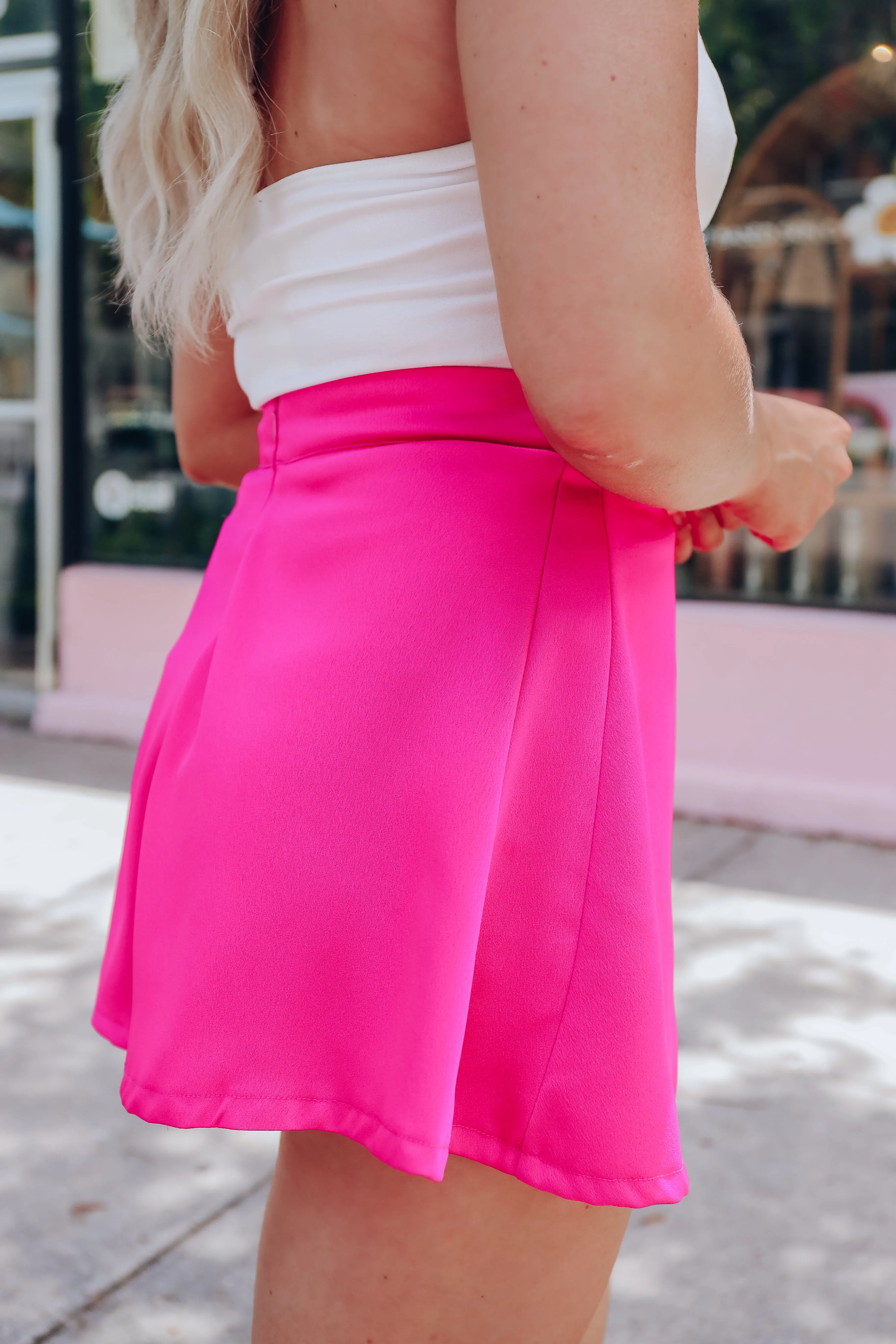 Perfectly Pink Flare Shorts