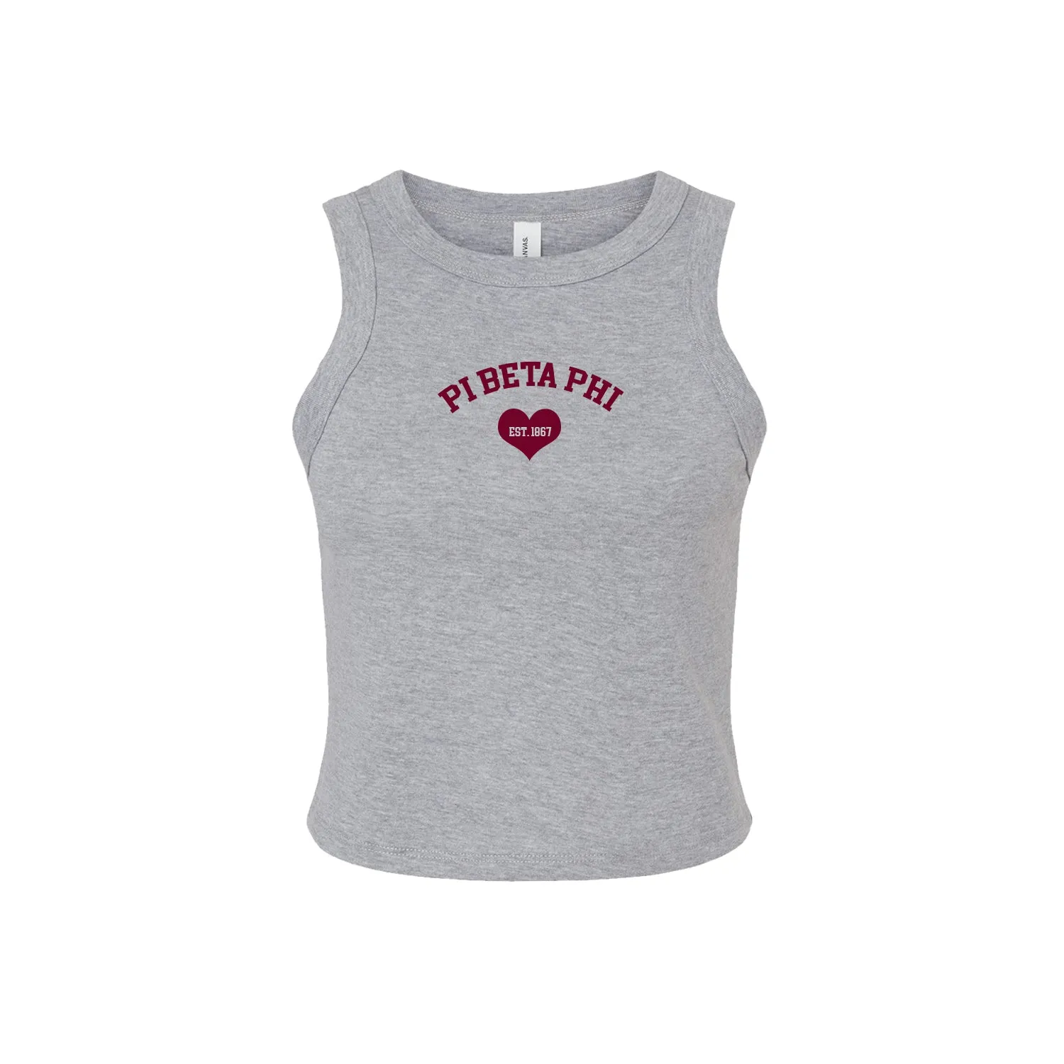Pi Beta Phi Crop Tank Top - Women's Micro Rib Racer Tank - Pi Phi Sorority