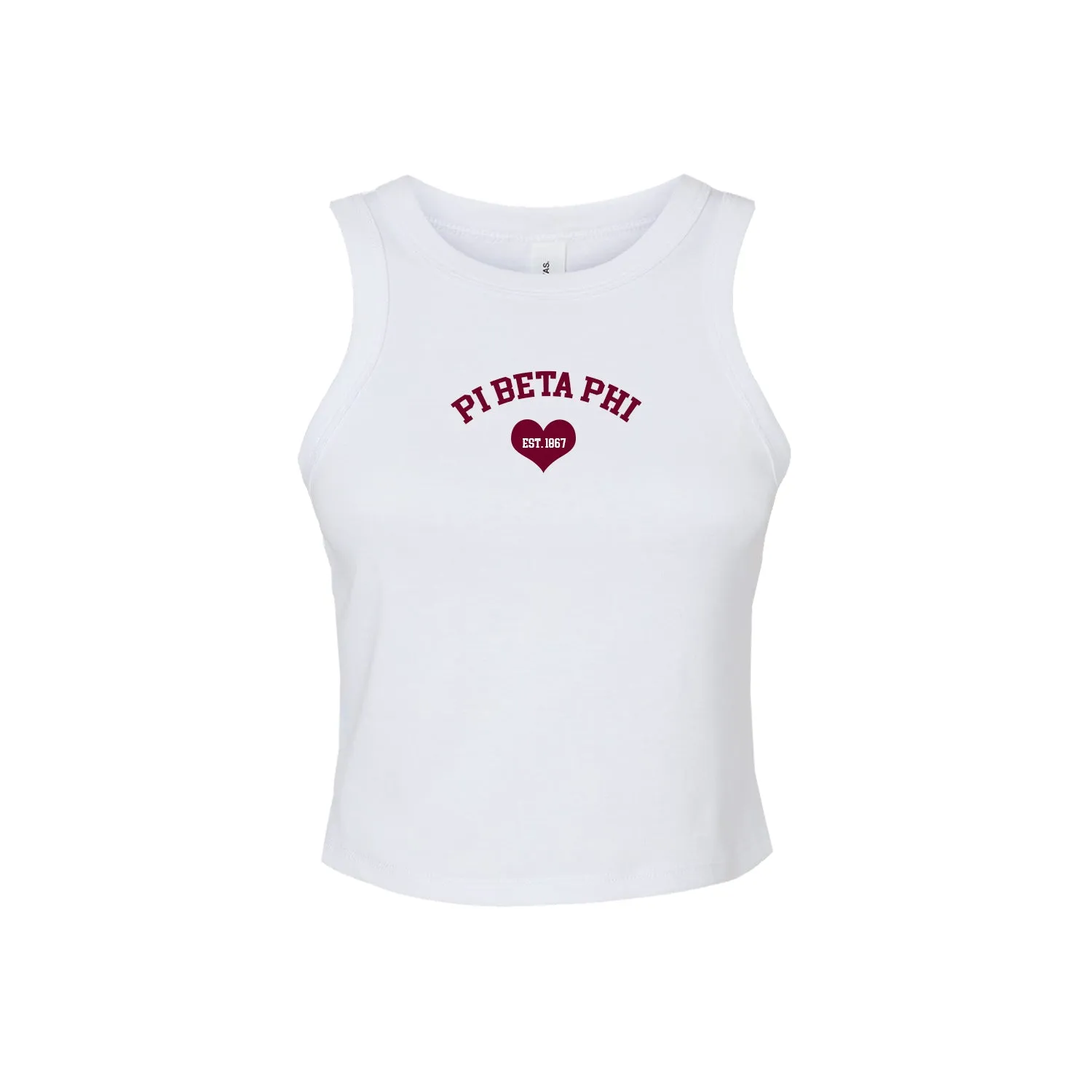 Pi Beta Phi Crop Tank Top - Women's Micro Rib Racer Tank - Pi Phi Sorority