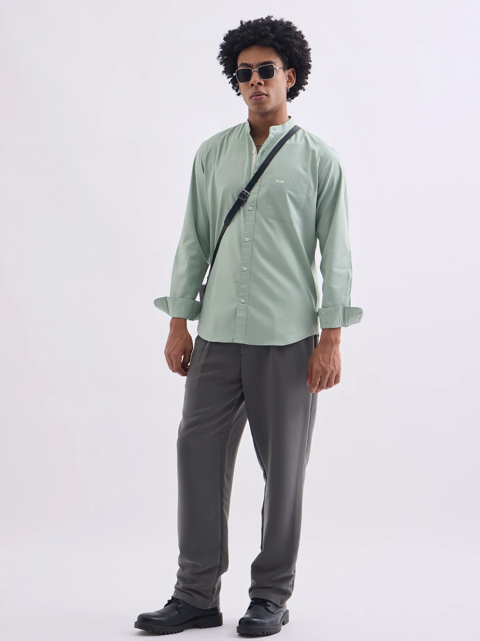 Pista Chinese Collar Slim Fit Shirt