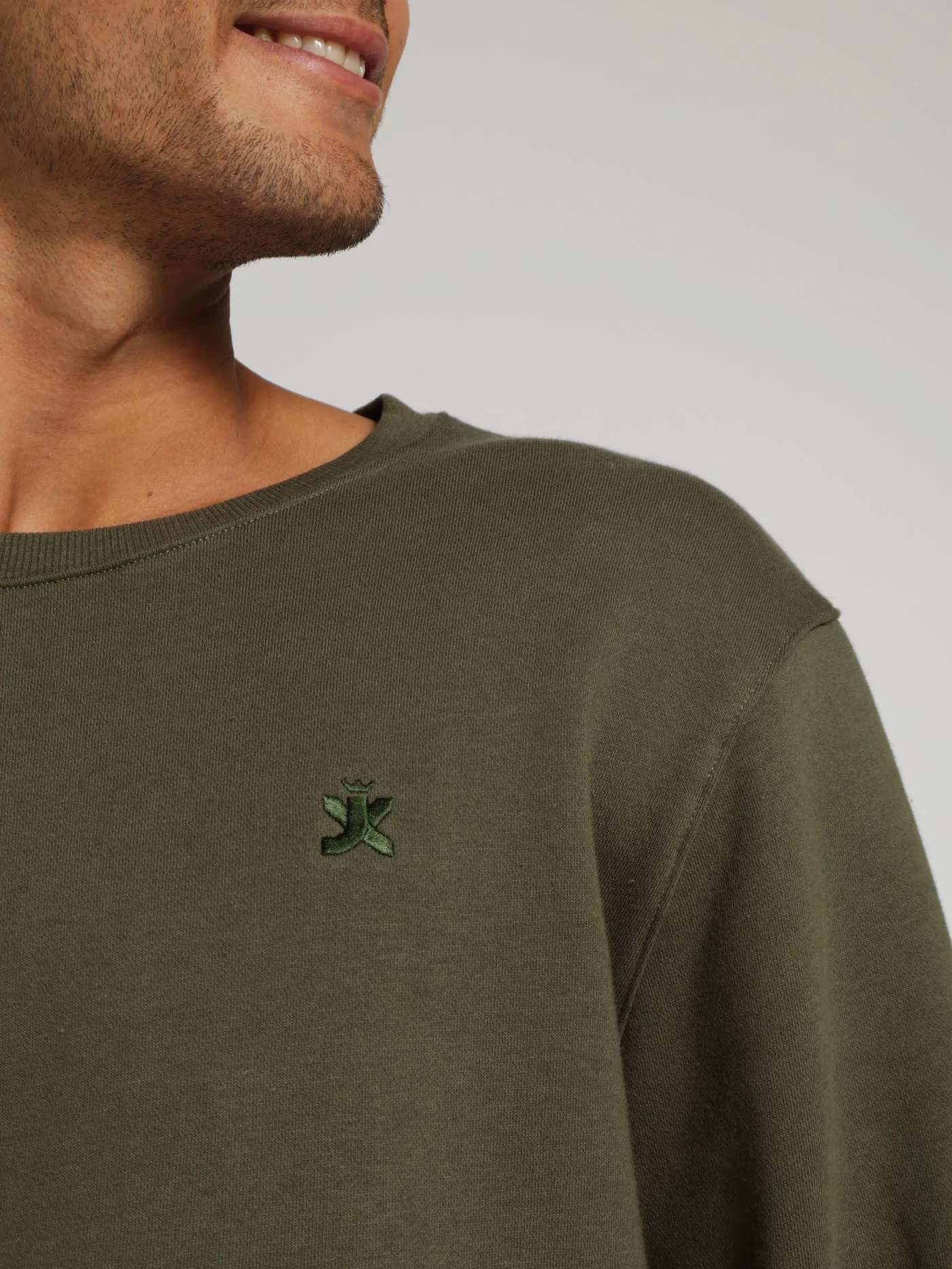 Plain Sweat Fleece Top - Light Fatigue