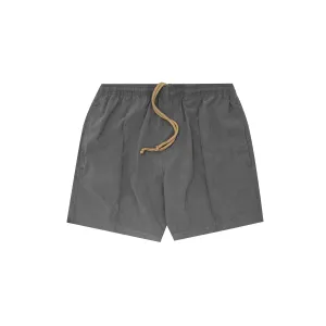 PLEATED HOUSE SHORTS IN STONE GREY