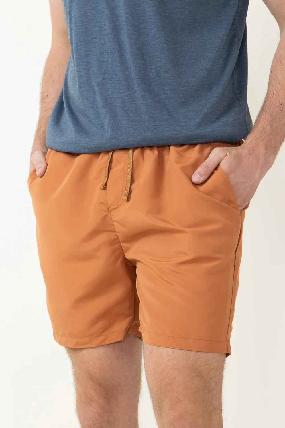 Polyester Volley Shorts for Men in Amber | SB33-AMBER