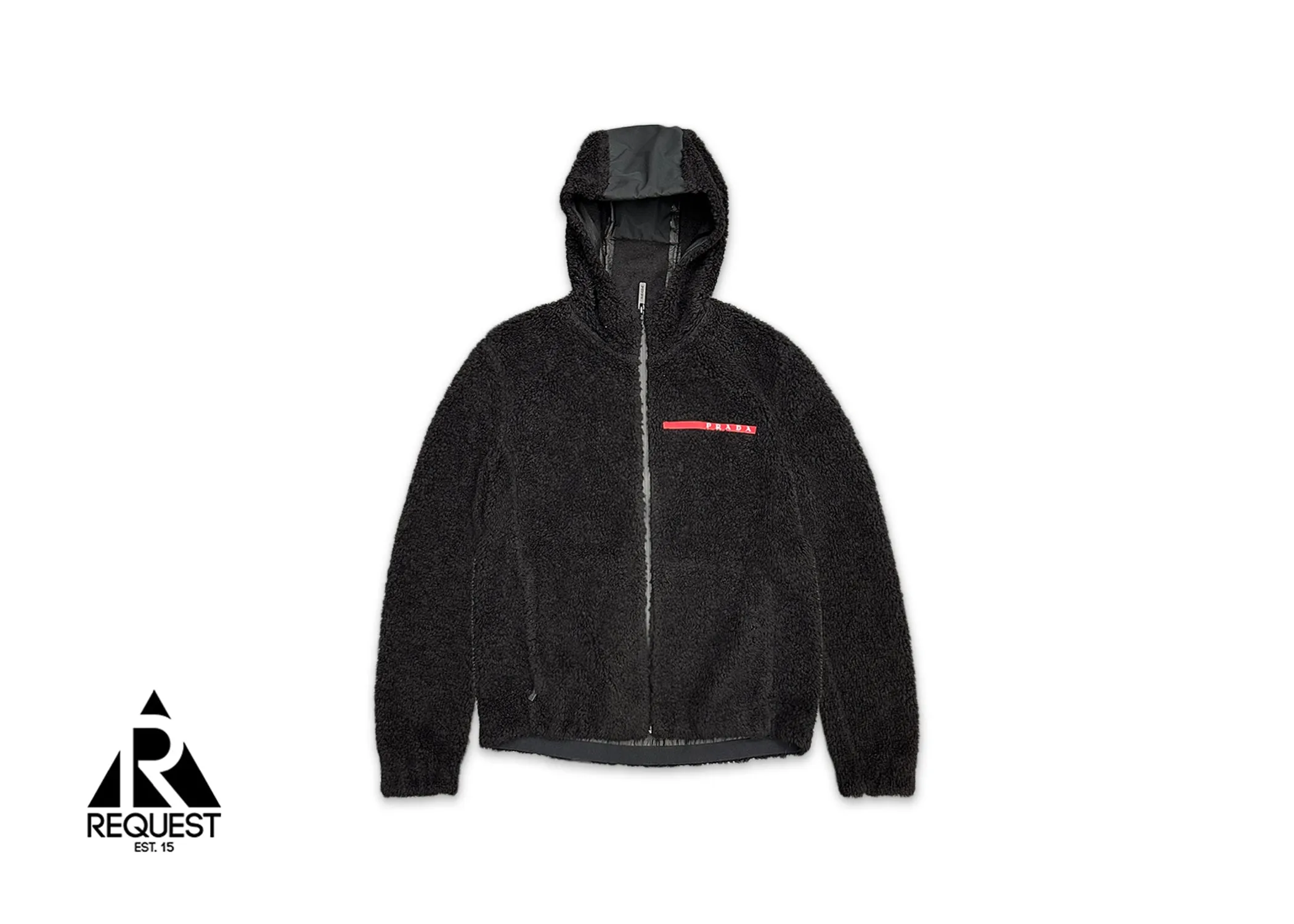Prada Oversized Hooded Fleece Jacket “Black”