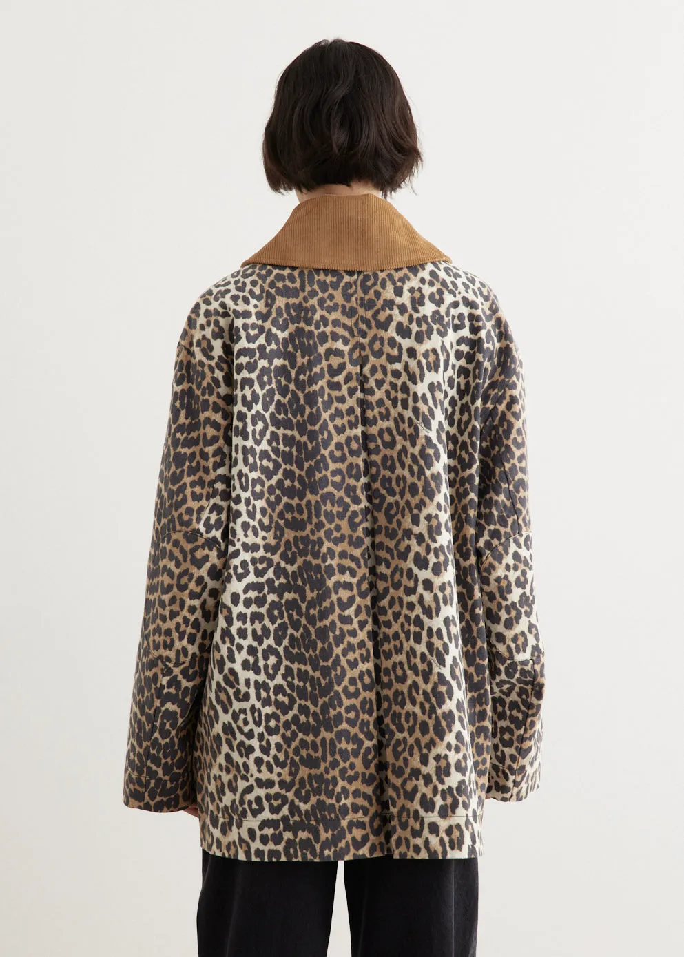 Printed Canvas Midi Jacket