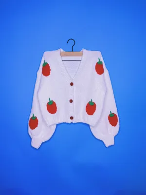 Puff Strawberry Cardigan