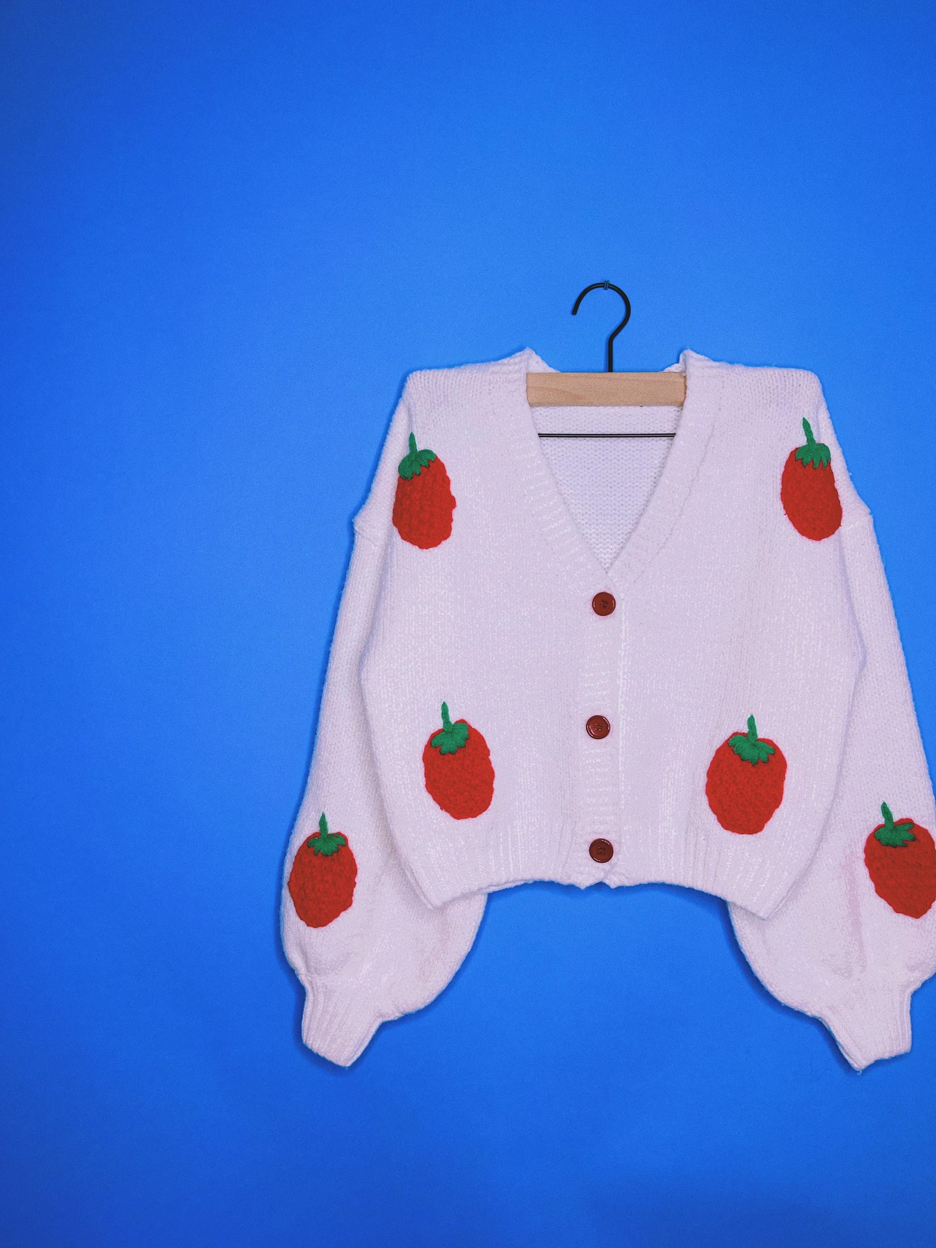 Puff Strawberry Cardigan
