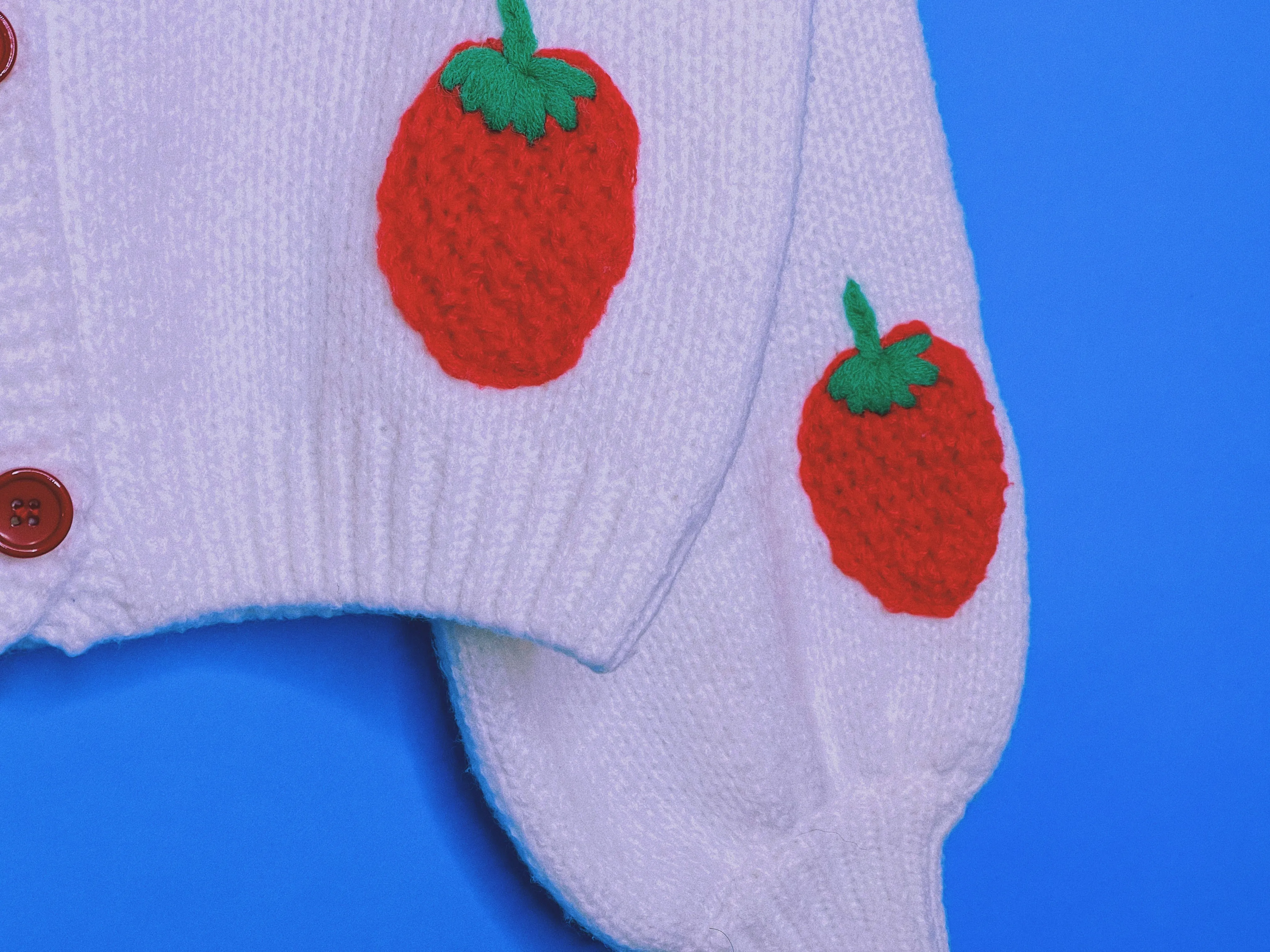 Puff Strawberry Cardigan