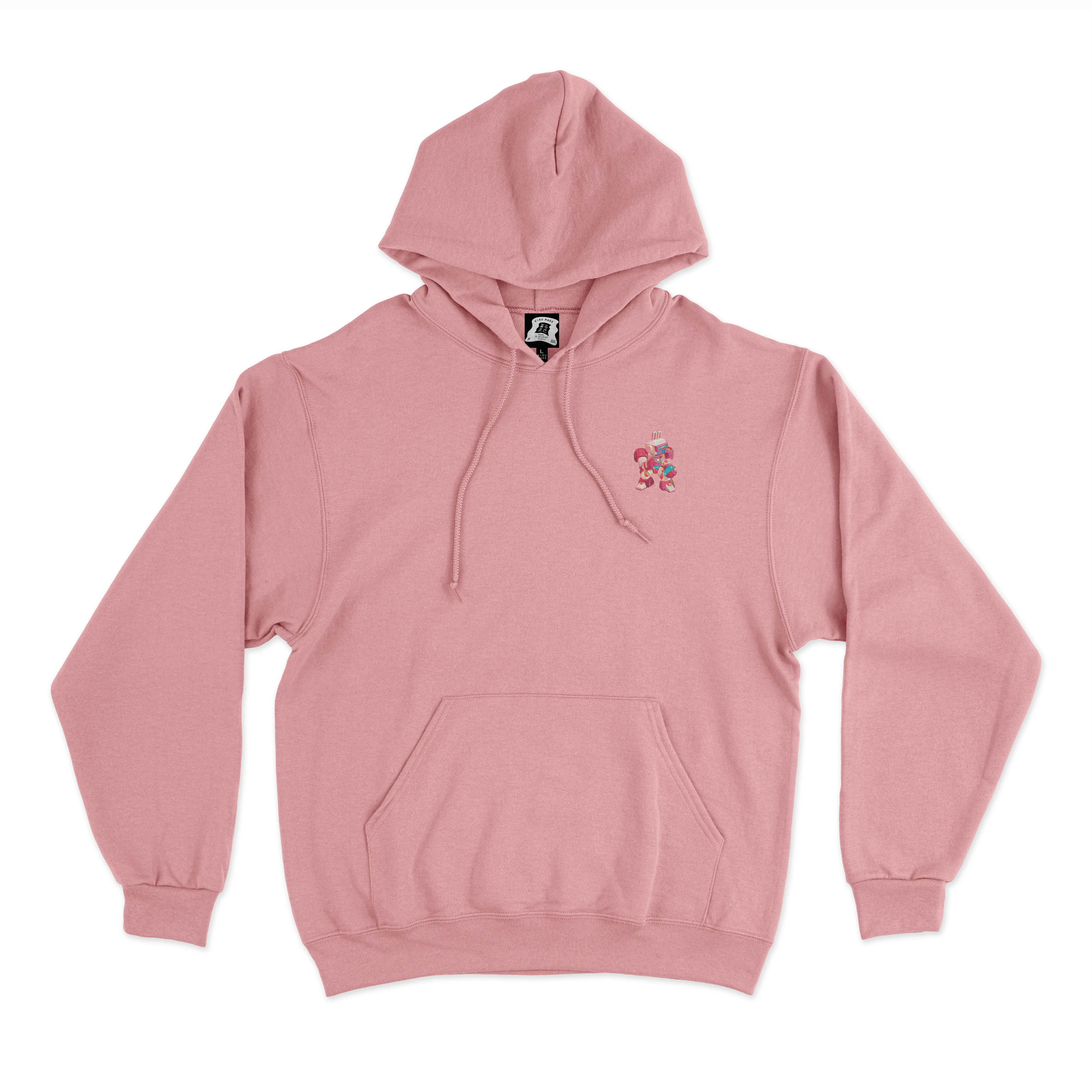 "Bunny Mecha Fight" Basic Hoodie Pink/Light Pink/Black