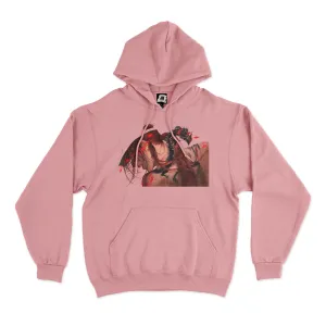 "Eyeline 10" Fleece Hoodie Light Pink