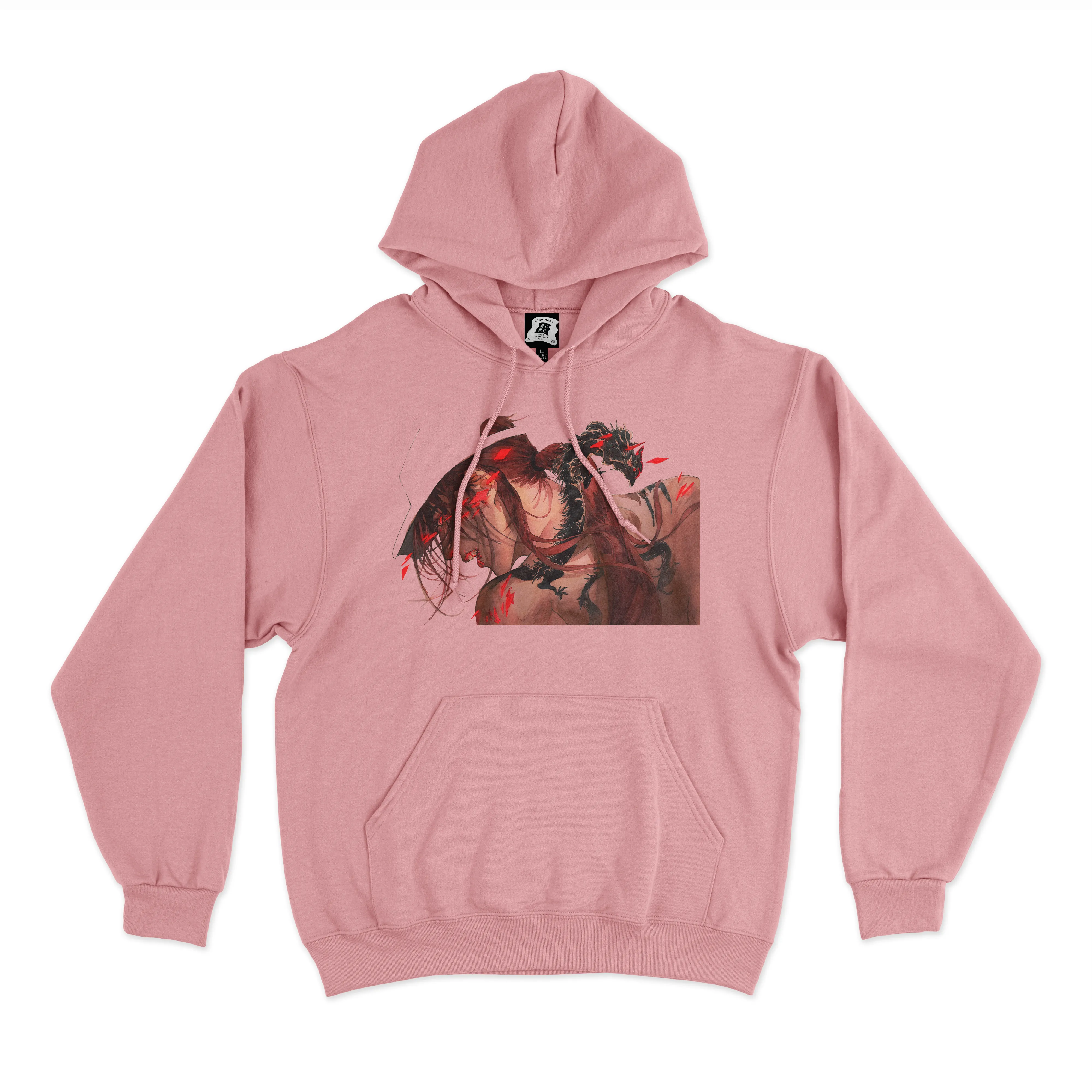 "Eyeline 10" Fleece Hoodie Light Pink