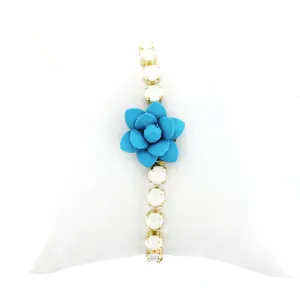 "La Dolce Vita" Portofino Turquoise Lily Bracelet with Hand Painted Resin Stones
