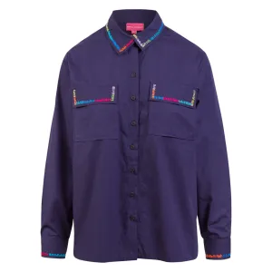 Rainbow Hand Embroidery Navy Shirt