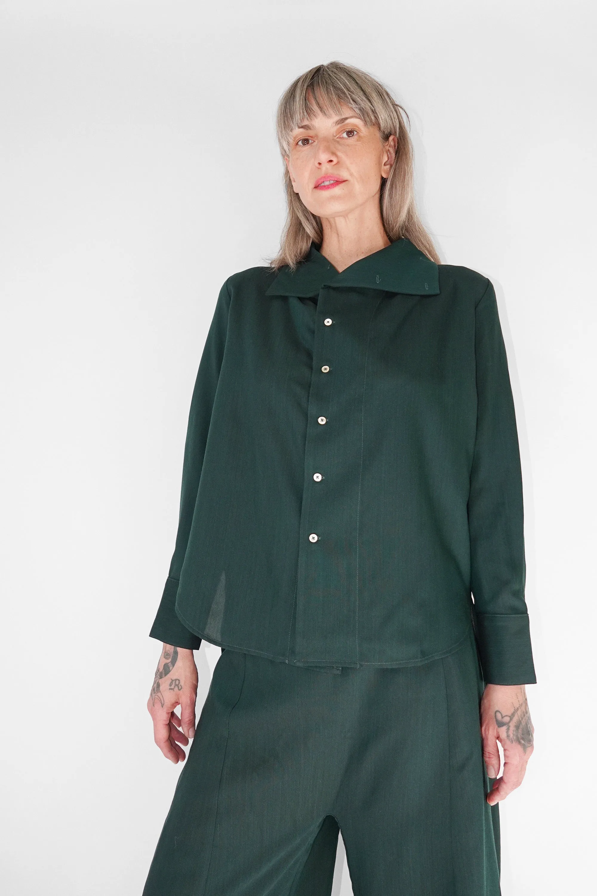 Rajid Blouse in Forest Tropical Wool