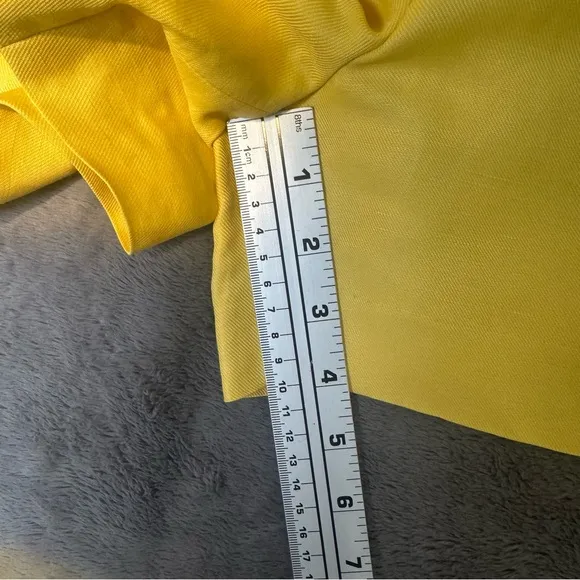 Ralph Lauren Pleated Linen-Blend Twill Shorts Primrose Yellow Size 12 New
