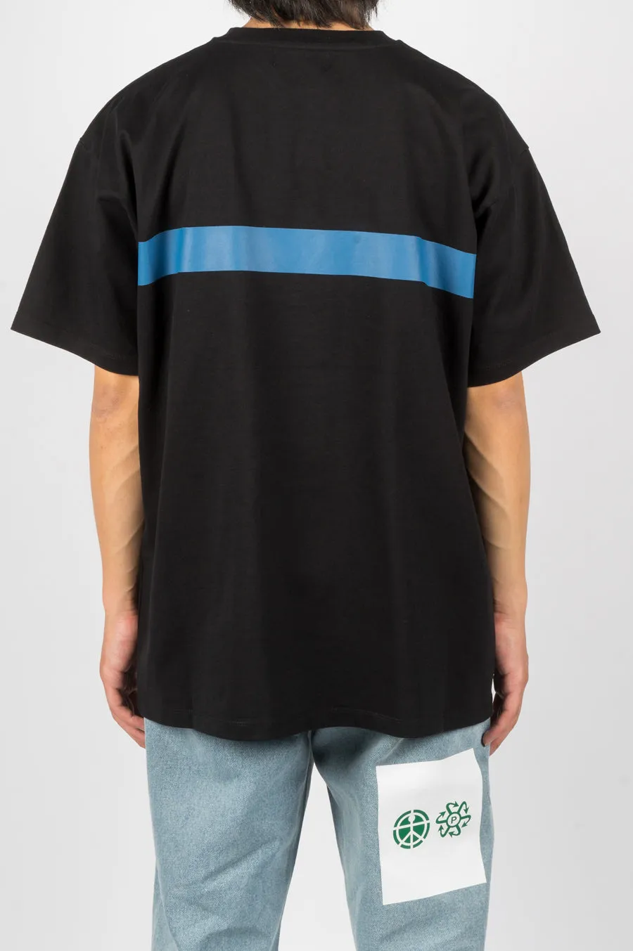 RASSVET PRINT STRIPE TSHIRT BLACK