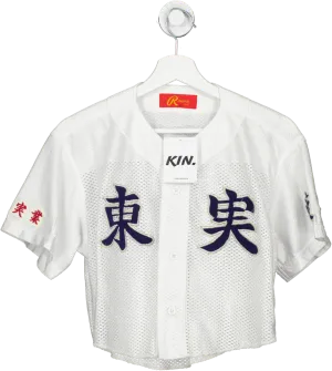 rawlings by asics White Reworked Cropped Baseball Top UK S