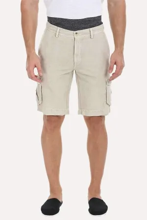 Relaxed Fit Garment Dyed Washed Cargo Shorts