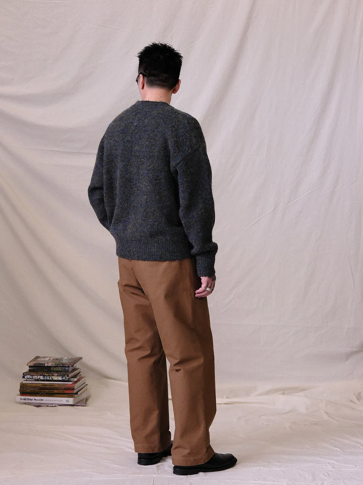 Retro Color Textured Knit Sweater