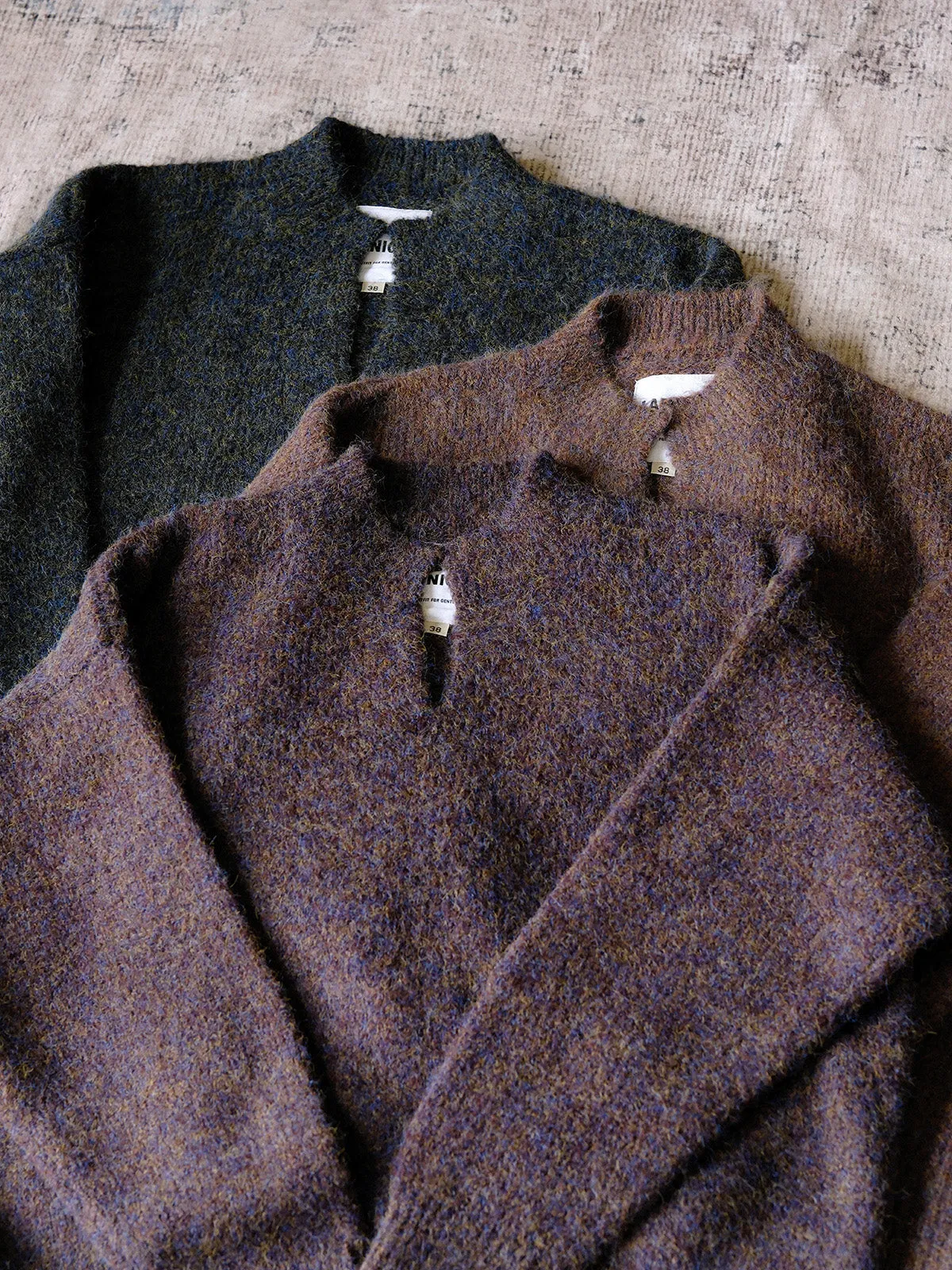Retro Color Textured Knit Sweater