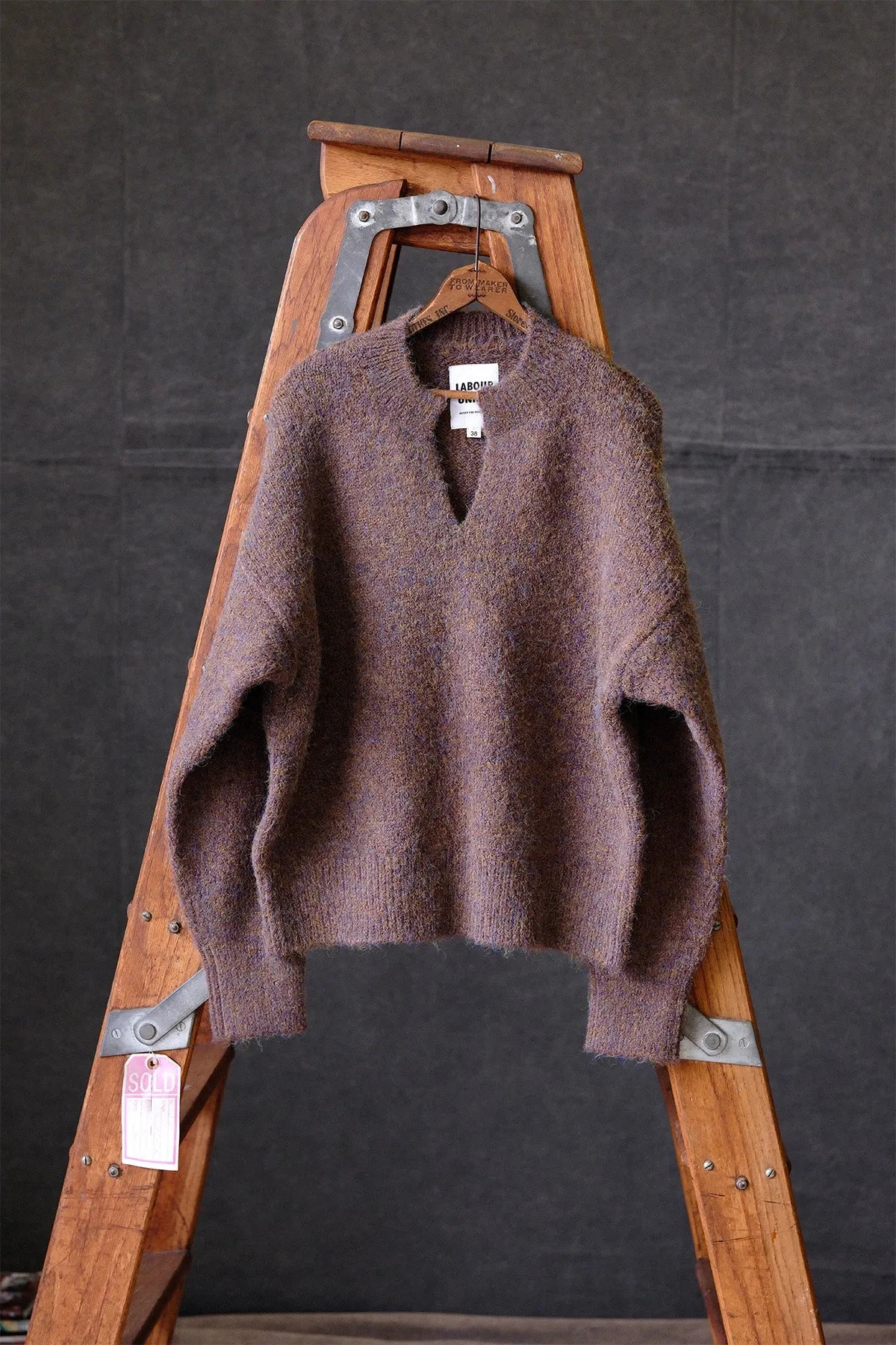 Retro Color Textured Knit Sweater