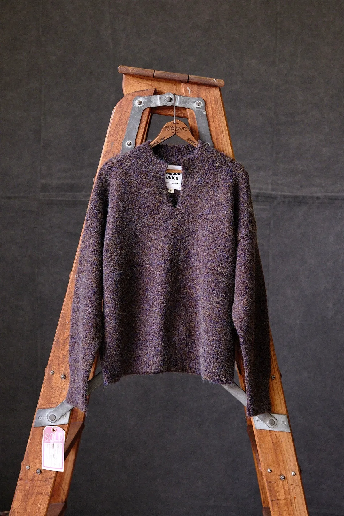 Retro Color Textured Knit Sweater