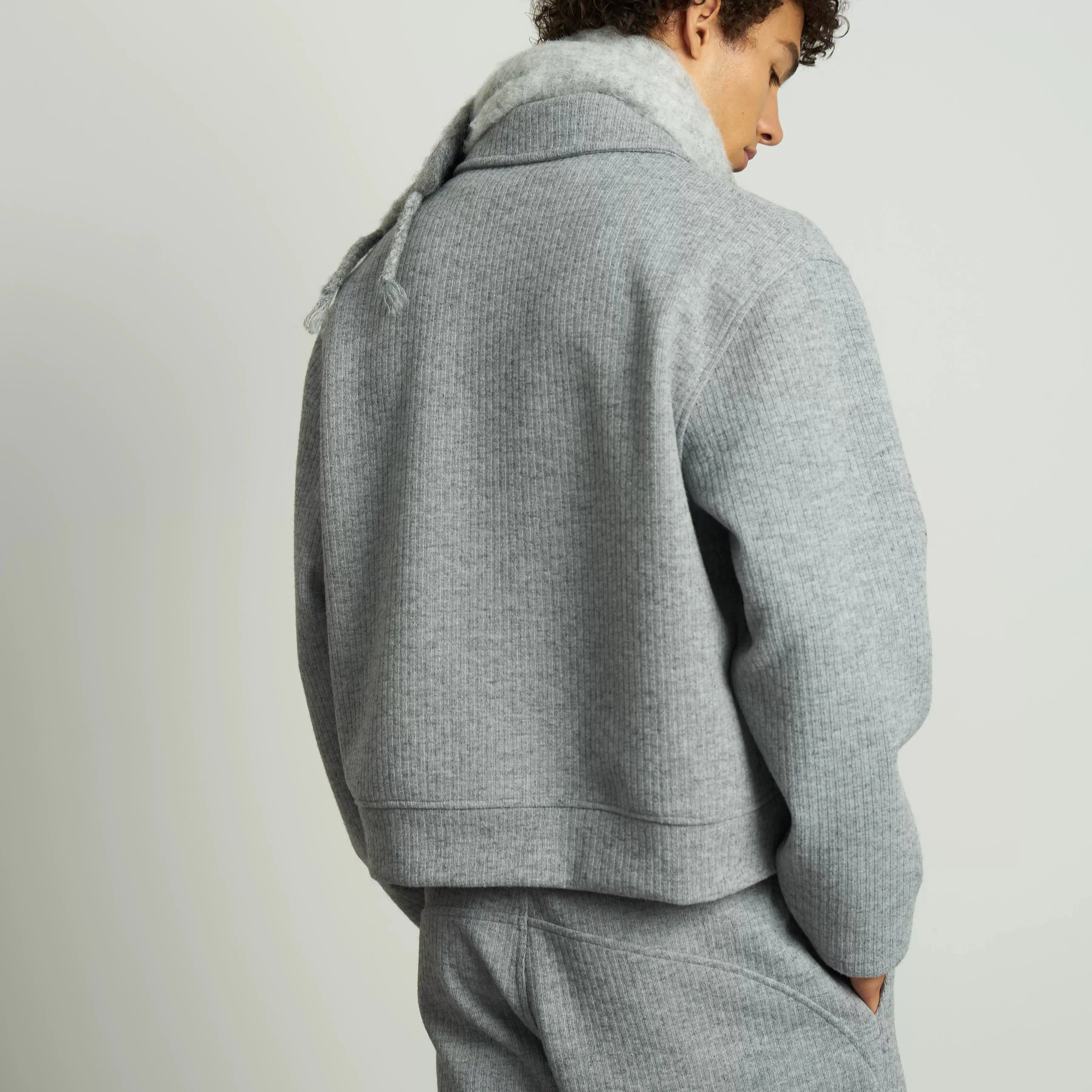 Retro Wool Blend Polo Sweater