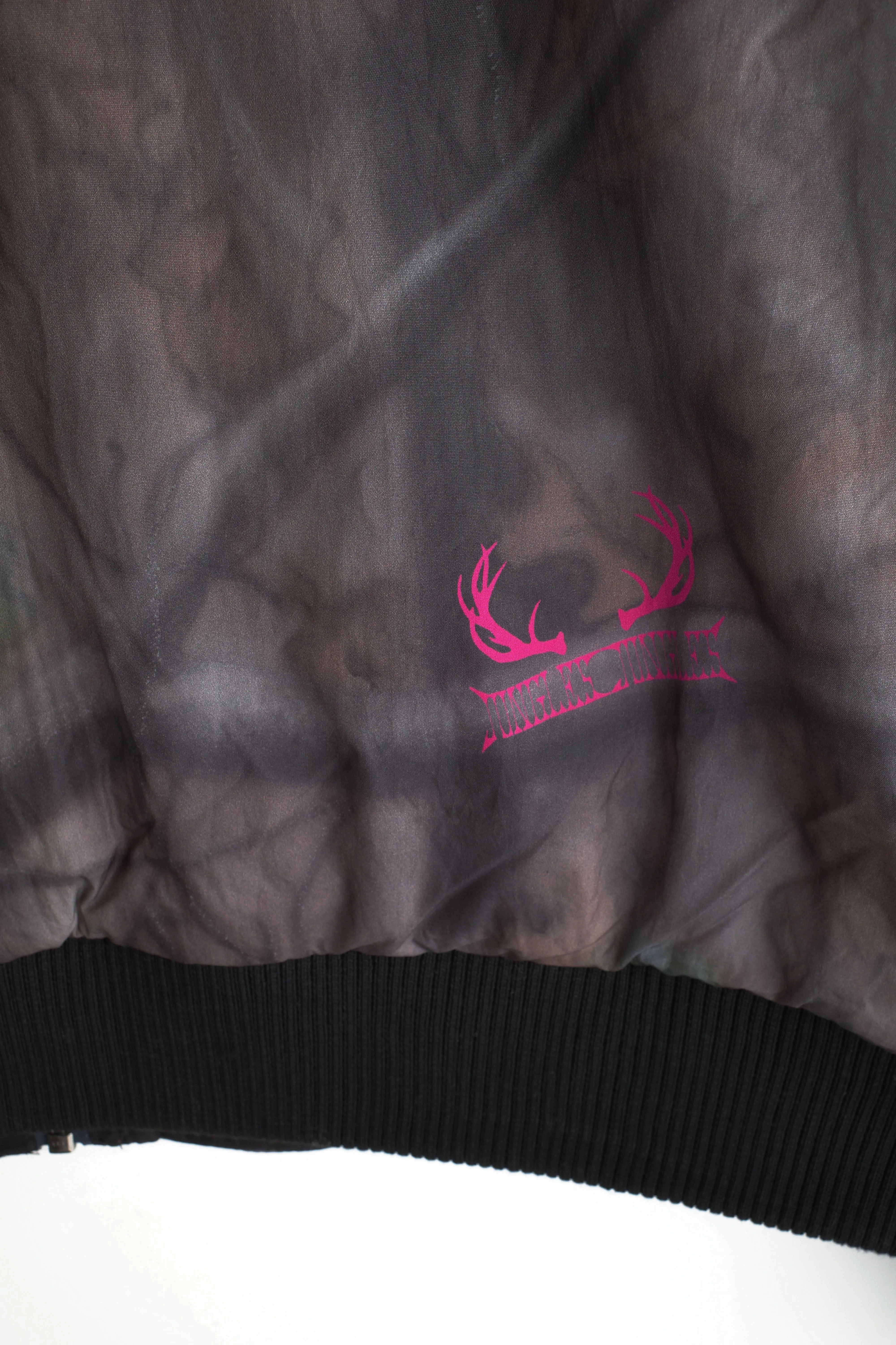 Reversible Airbrush camo/Black nylon Bomber jacket