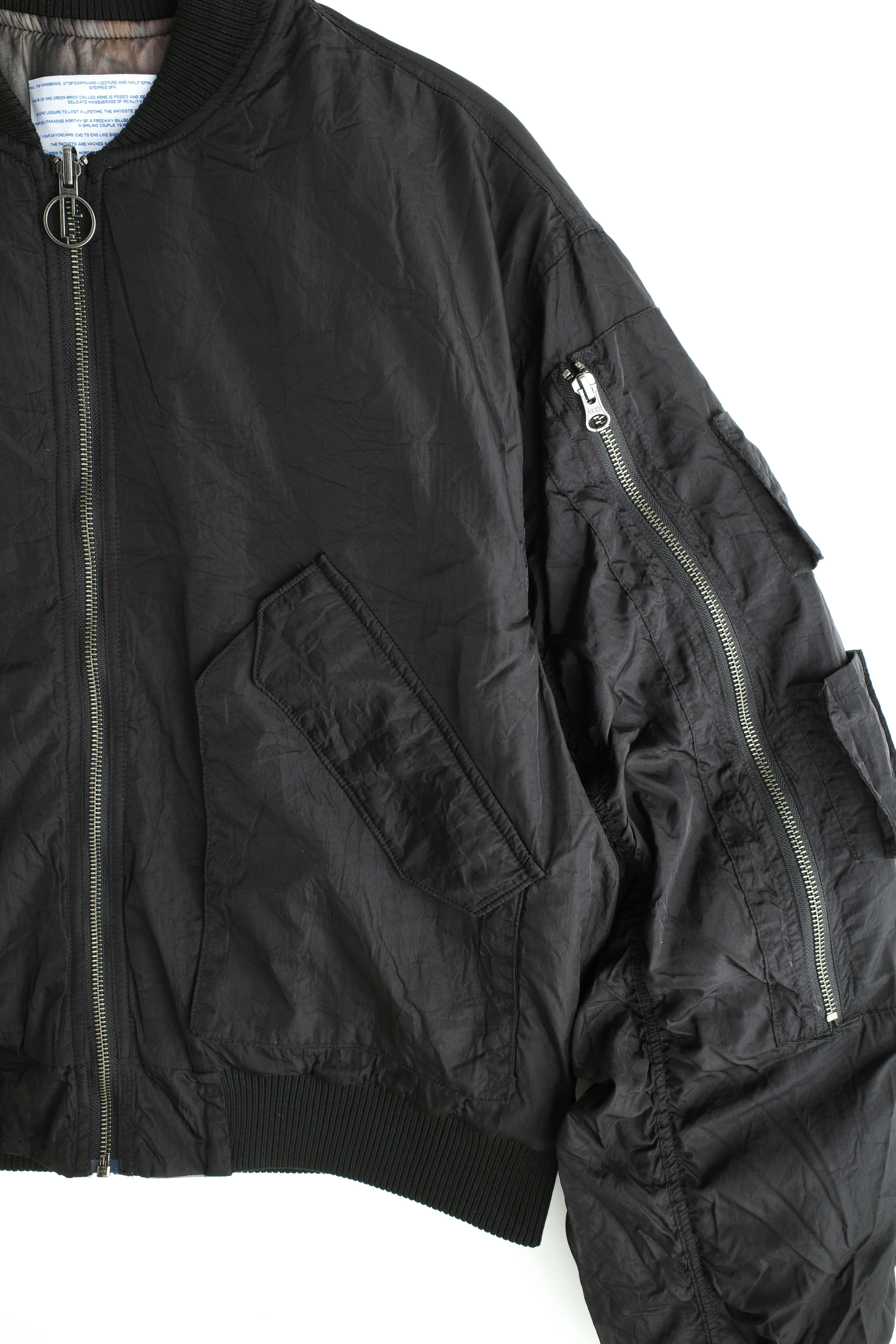 Reversible Airbrush camo/Black nylon Bomber jacket
