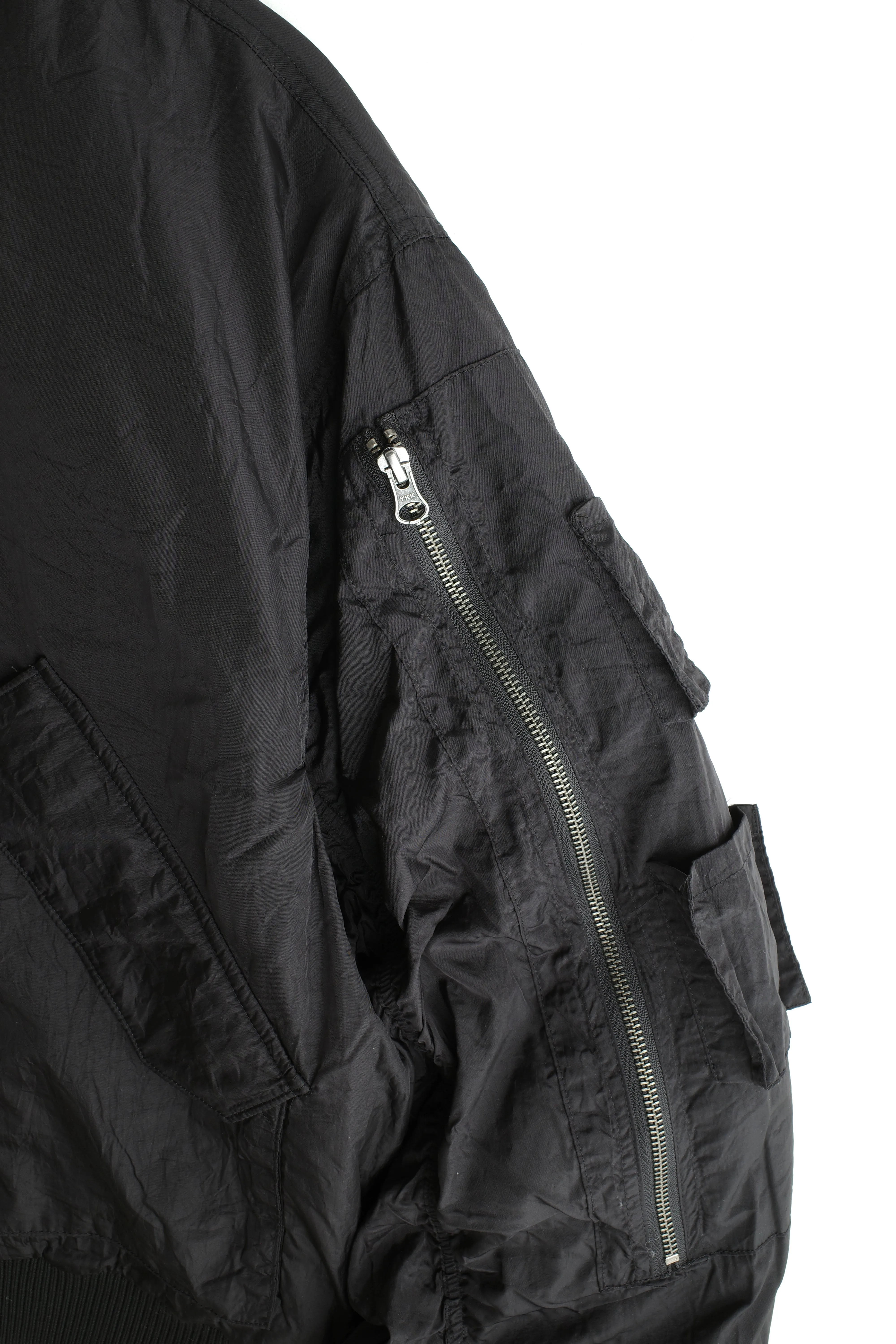 Reversible Airbrush camo/Black nylon Bomber jacket