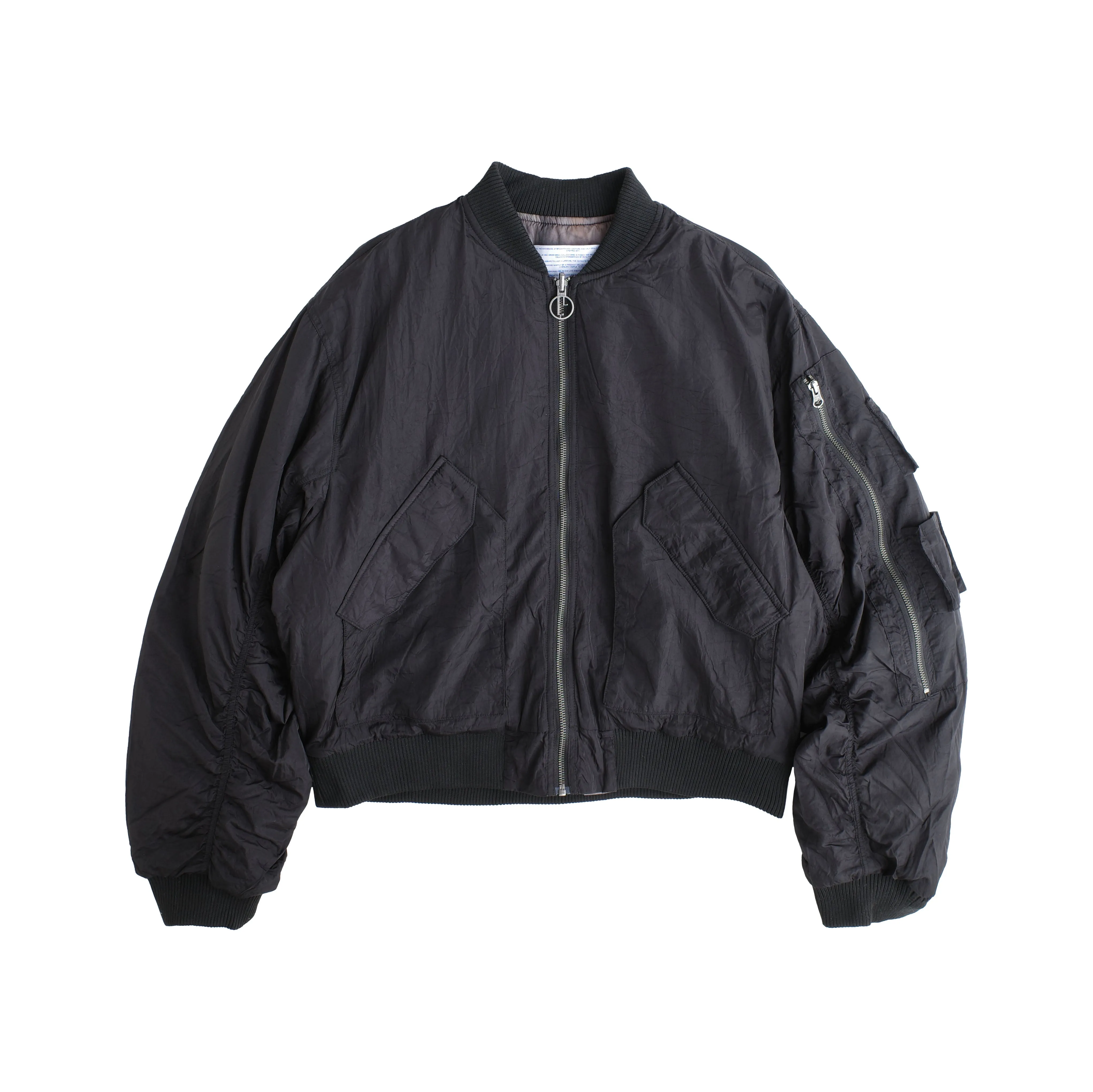 Reversible Airbrush camo/Black nylon Bomber jacket