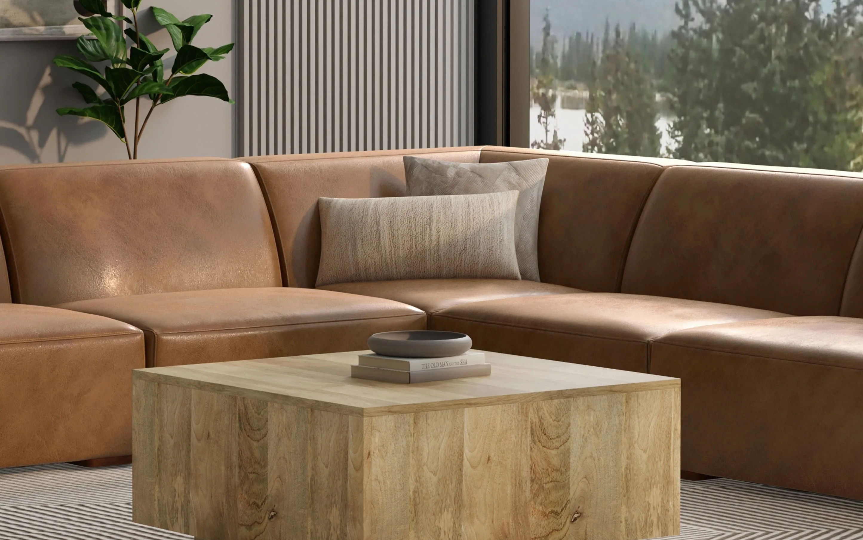 Rex Corner Module in Genuine Leather
